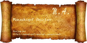 Mauskopf Aszter névjegykártya